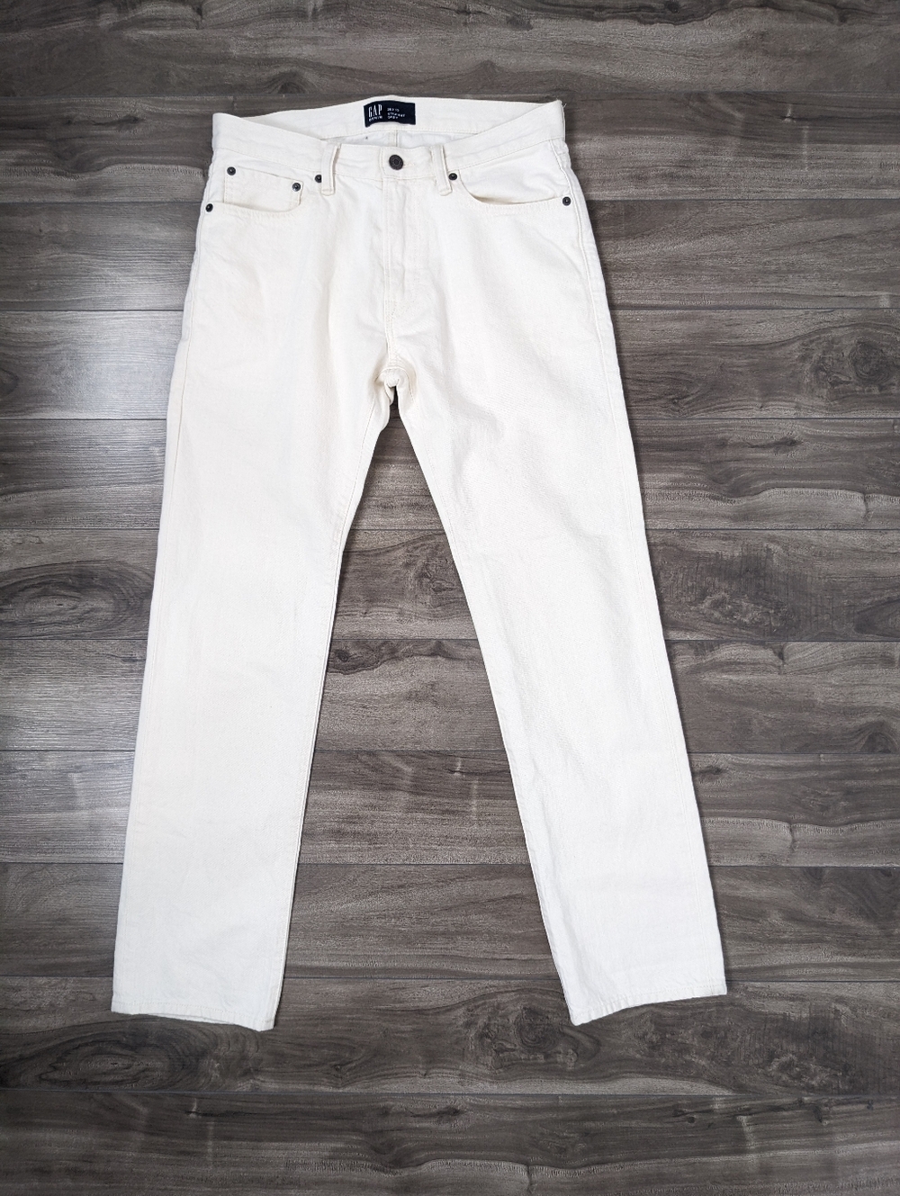Gap Denim Men's Cream Jeans Straight Leg Ecru Size 29x30 cotton